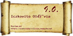 Iczkovits Olívia névjegykártya